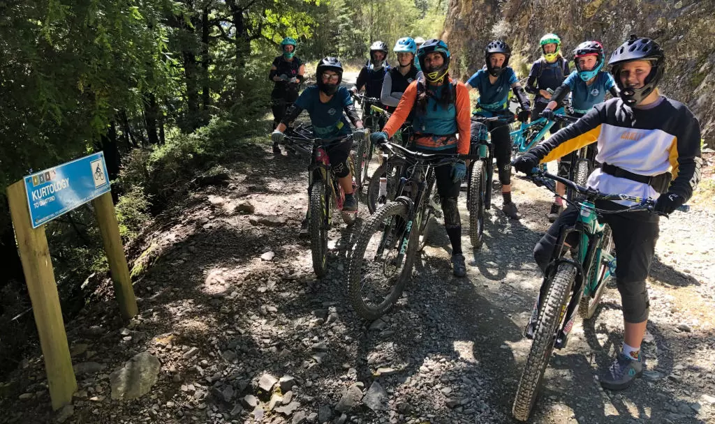 A group of mountain bikers enjoying the Gorge